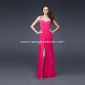 Sweetheart Wide Straps Full-length Chiffon Beading